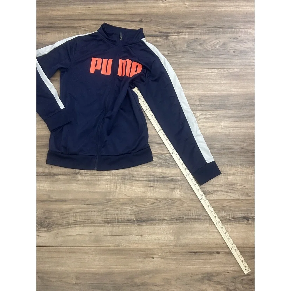 Puma Boys Size XL 18-20 Full Zip Track Jacket Navy/White‎